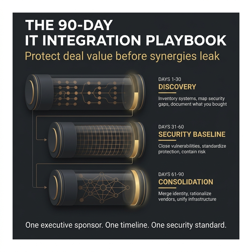 Post-Acquisition IT Integration: The 90-Day Playbook That Protects the Deal
